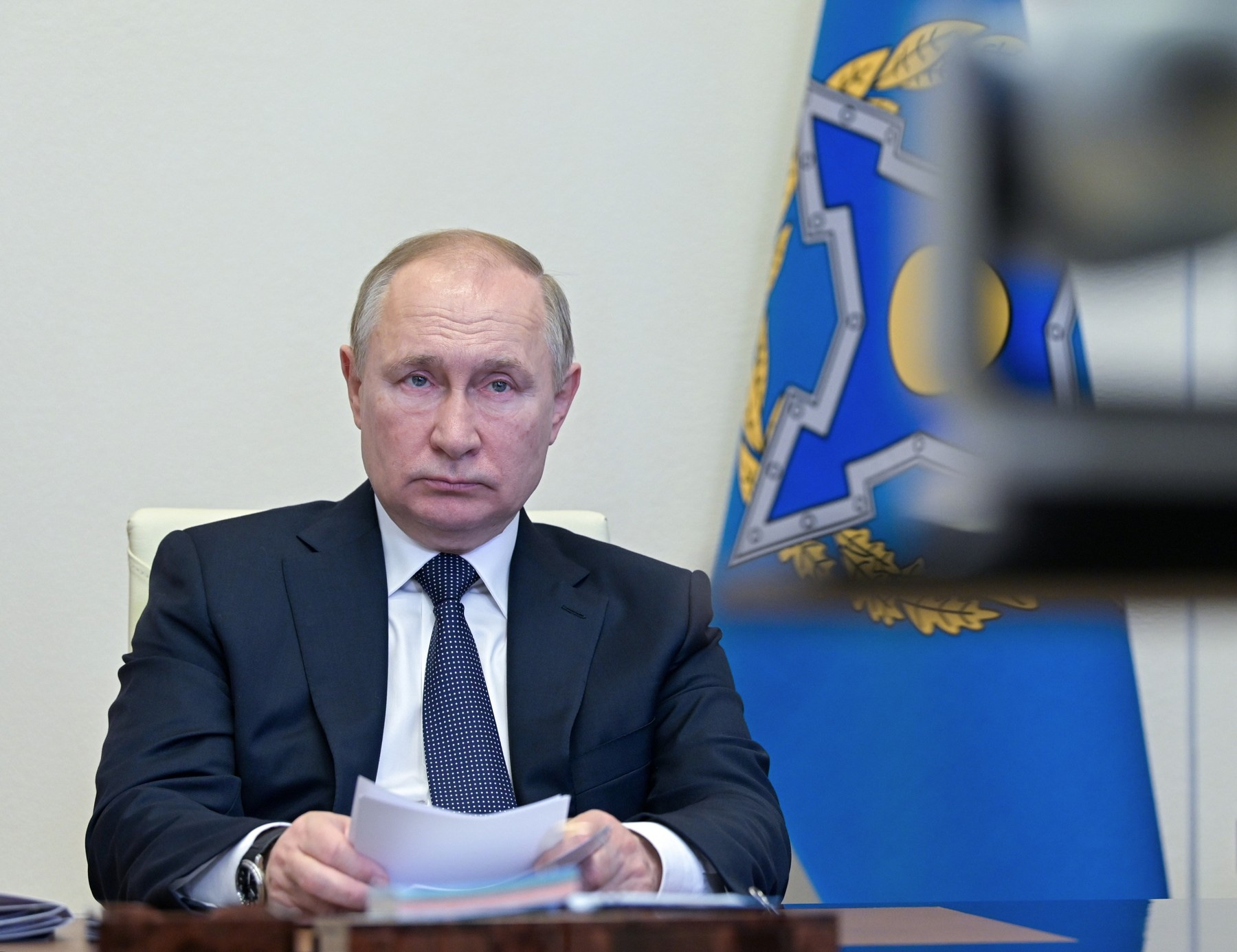 Ruský prezident Vladimír Putin, leden 2022.